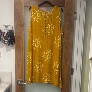 Hilo Hattie Floral Toggle Yellow Dress